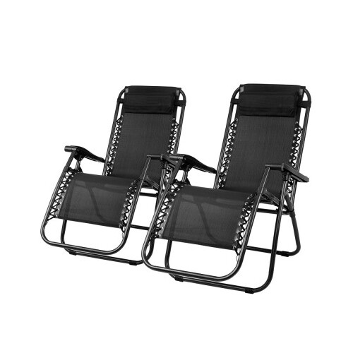 DZ Black Zero Gravity Outdoor Reclining Chairs - set of two