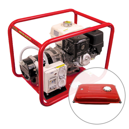 Genelite Honda 8kVA Generator Worksite Approved & Long Range Fuel Tank 15L