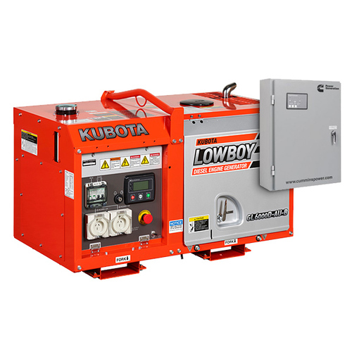 Kubota 6kva Lowboy Diesel Generator + Cummins AMF