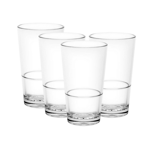 D-Still 570ml Unbreakable Beer Glass, Set of 4