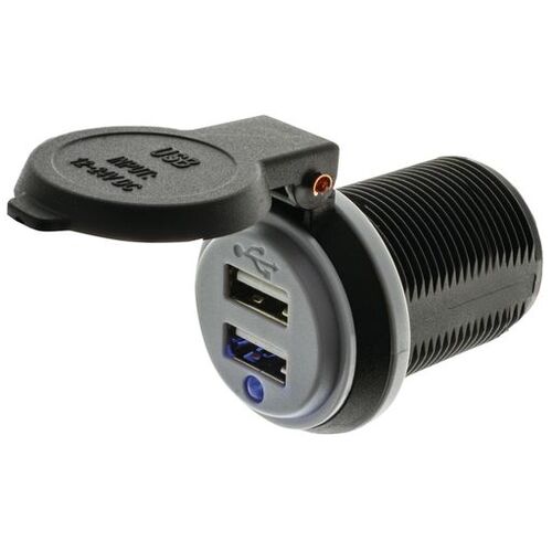 Hulk 4x4 Dual USB Socket with Straight Terminals