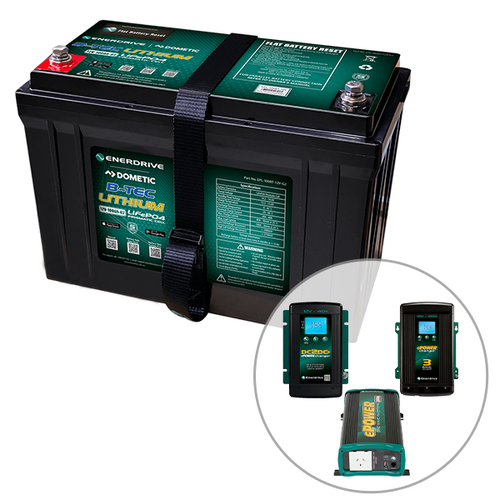 Enerdrive B-TEC 100Ah Lithium Battery, 40A DC2DC, 20A AC Charger & 1000W Inverter Bundle