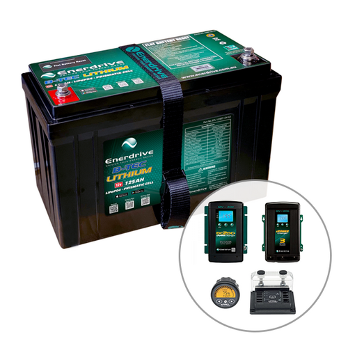 Enerdrive B-TEC 125Ah Lithium Battery, 40A DC2DC, 20A AC & ePro+ Monitor Bundle