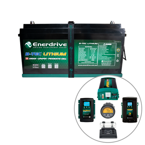 Enerdrive B-TEC 200Ah Lithium Battery, 40A DC2DC, 40A AC, 2000W Inverter & ePro+