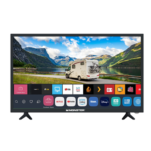 Monster 32" Smart HD TV with WEB OS, Bluetooth & 12V Adaptor