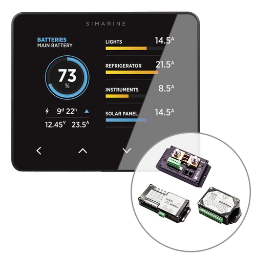 Simarine by Enerdrive, Black Digital Battery Monitor Pack (Shunt 300A, Quad Shunt 4 x 25A & Tank Module)