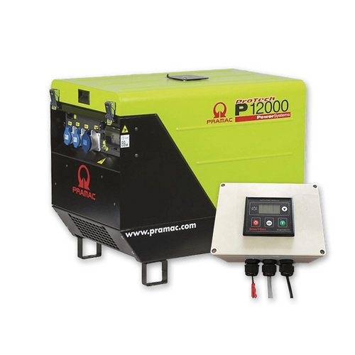 Pramac 11.9kVA Petrol Silenced Generator + 2 Wire Auto Start Controller, P12000 + PY000A000ASP