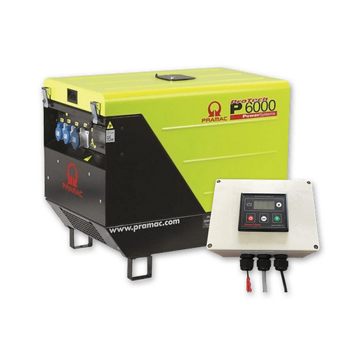 Pramac 5.9kVA AVR Silenced Auto Start Diesel Generator + 2 Wire Controller, P6000 + PY000A000ASD