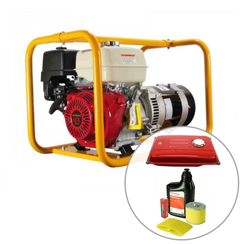 Powerlite Honda 3 Phase 8kVA Generator with 20L Long Range Fuel Tank