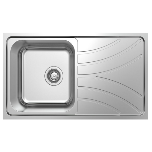 NCE 780mm One Piece Square Stainless Steel Sink with Off-centre Drain