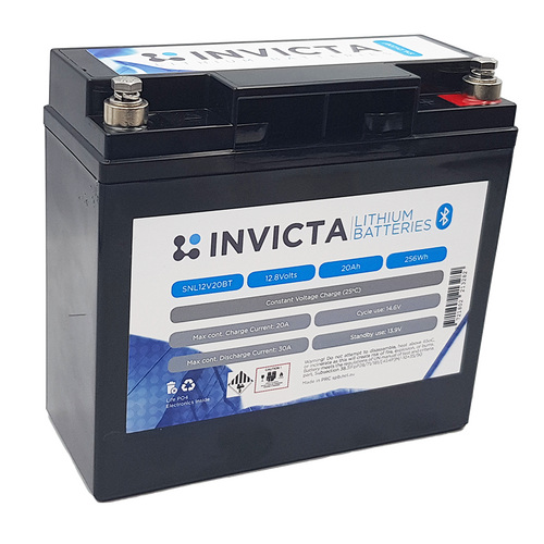 Invicta 12V 20Ah Lithium Battery with Bluetooth