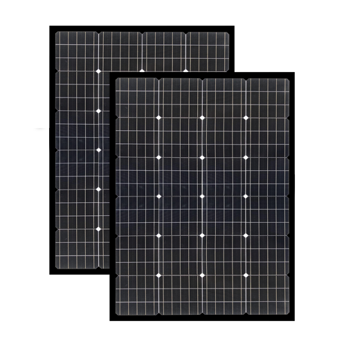 Enerdrive 2 x 150W Squat Fixed Solar Panel, Twin Pack, Black