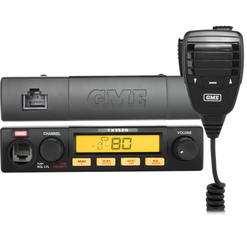 GME 5W Compact Remote Head UHF CB Radio with ScanSuite