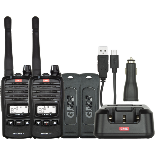 GME 2W UHF CB Handheld Radio Twin Pack