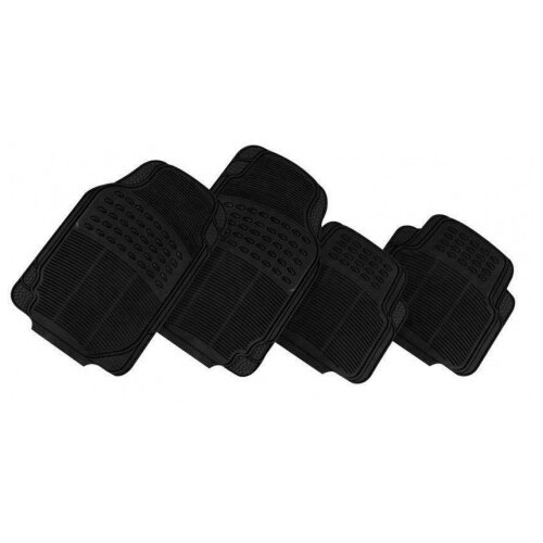 DZ Thunder 4-Piece Black Rubber Car Mat