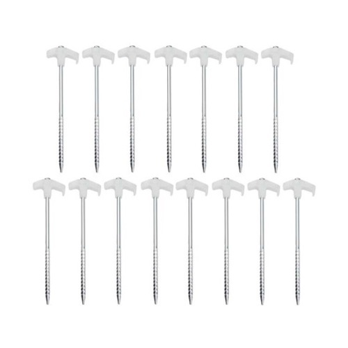 15PCS Heavy Duty Screw Steel Tent Pegs